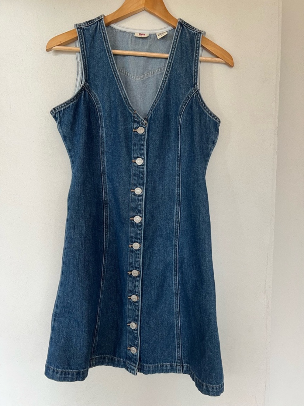 Levi's Blue Denim Button-Front Sleeveless Dress